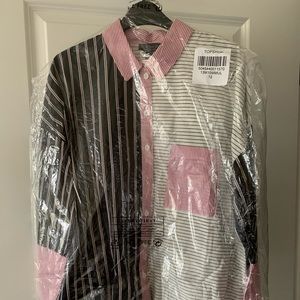 topshop color block strip shirt
